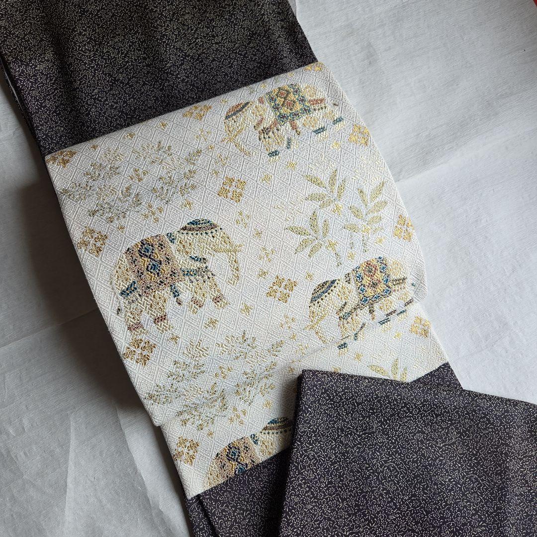 【訳有】細かな模様を楽しむ　チャコールグレーのお召