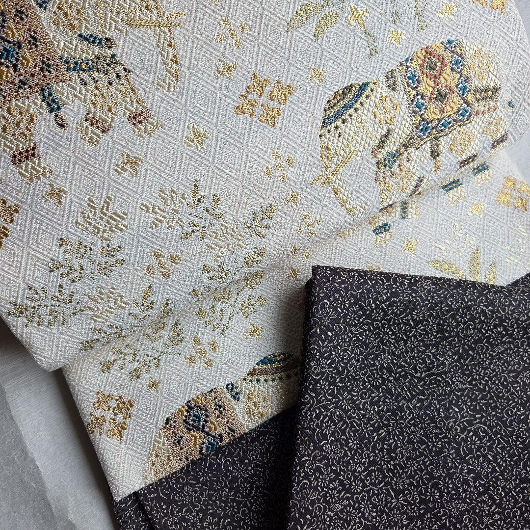 【訳有】細かな模様を楽しむ　チャコールグレーのお召