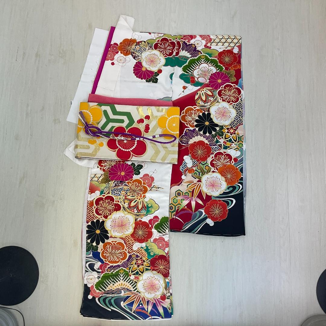 ★WATAAME★　お振袖フルセット　白　モダンテイスト　サイズ自由