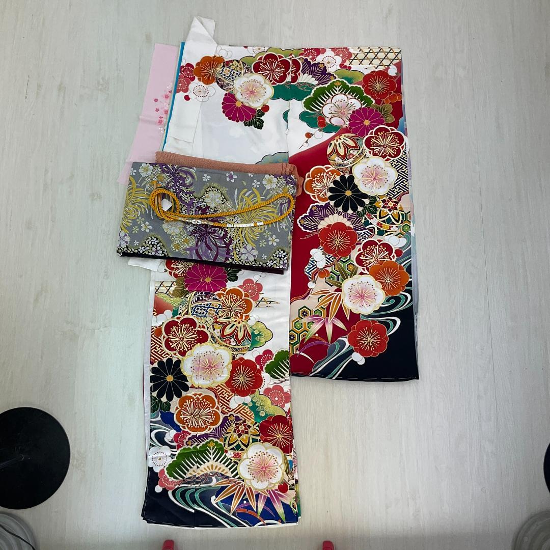 ★WATAAME★　お振袖フルセット　白　モダンテイスト　サイズ自由