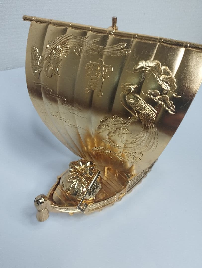 高岡銅器 宝船 七福神 24金仕上げ 37cm