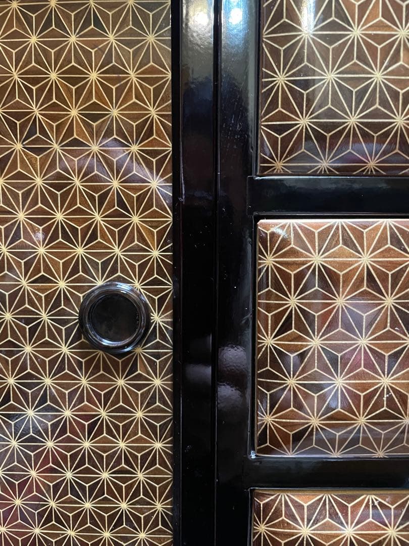 勲六等瑞宝章受章　露木清次創作　箱根寄木細工　小箪笥　伝統工芸品