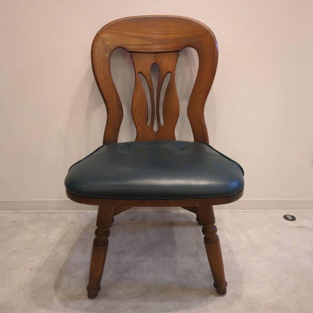 ナガノインテリア　ダイニング回転チェア緑2/3