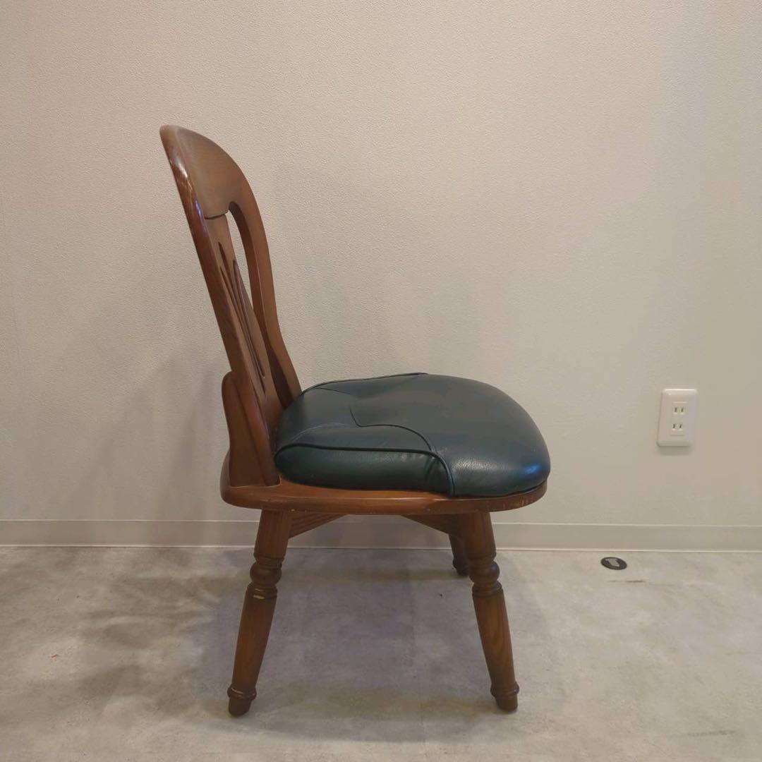 ナガノインテリア　ダイニング回転チェア緑2/3