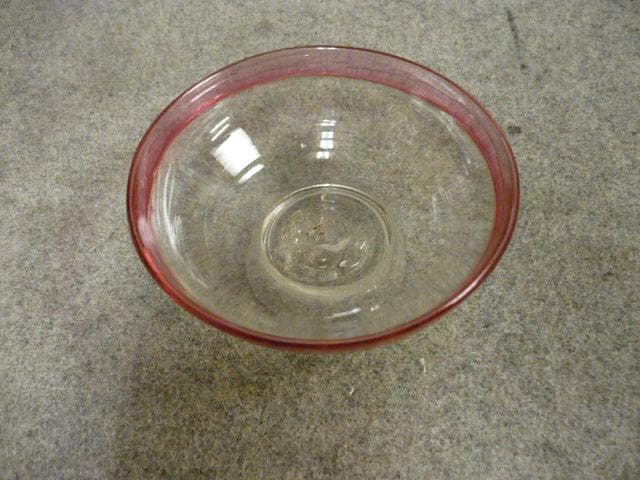 アンティークガラス 赤縁 氷コップ [B31391]