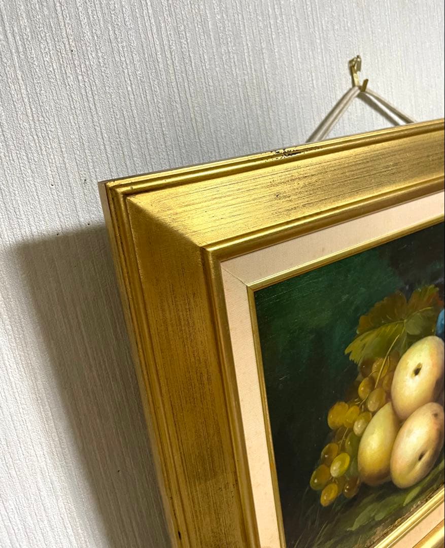 絵画風 油彩画 果物 フルーツ 油彩 額装 絵画 複製画 模造 模写 レプリカ