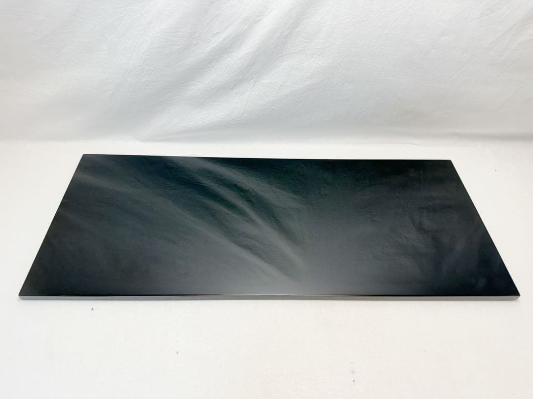 未使用 茶道具 塗師 静峰作 輪島塗 黒真塗 長板 壱双 共箱