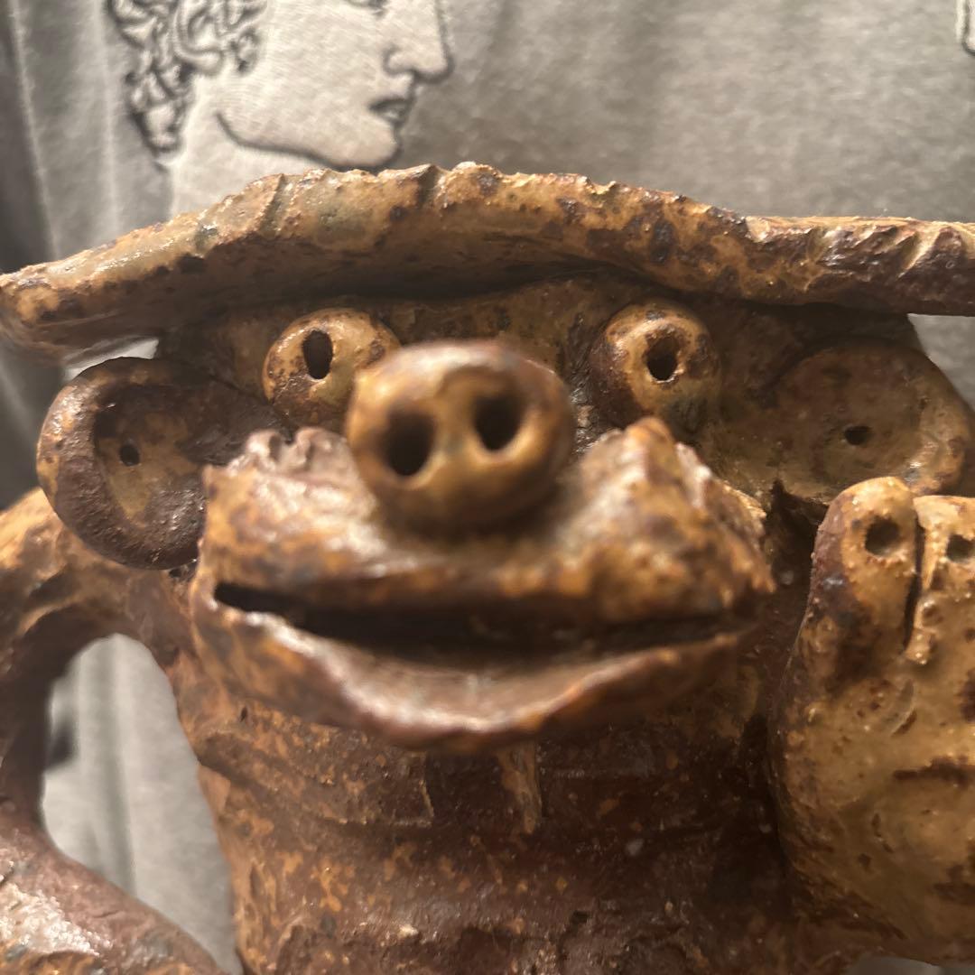 常滑焼作家さんによる表情が何とも素敵な一服してリラックスするカッパ