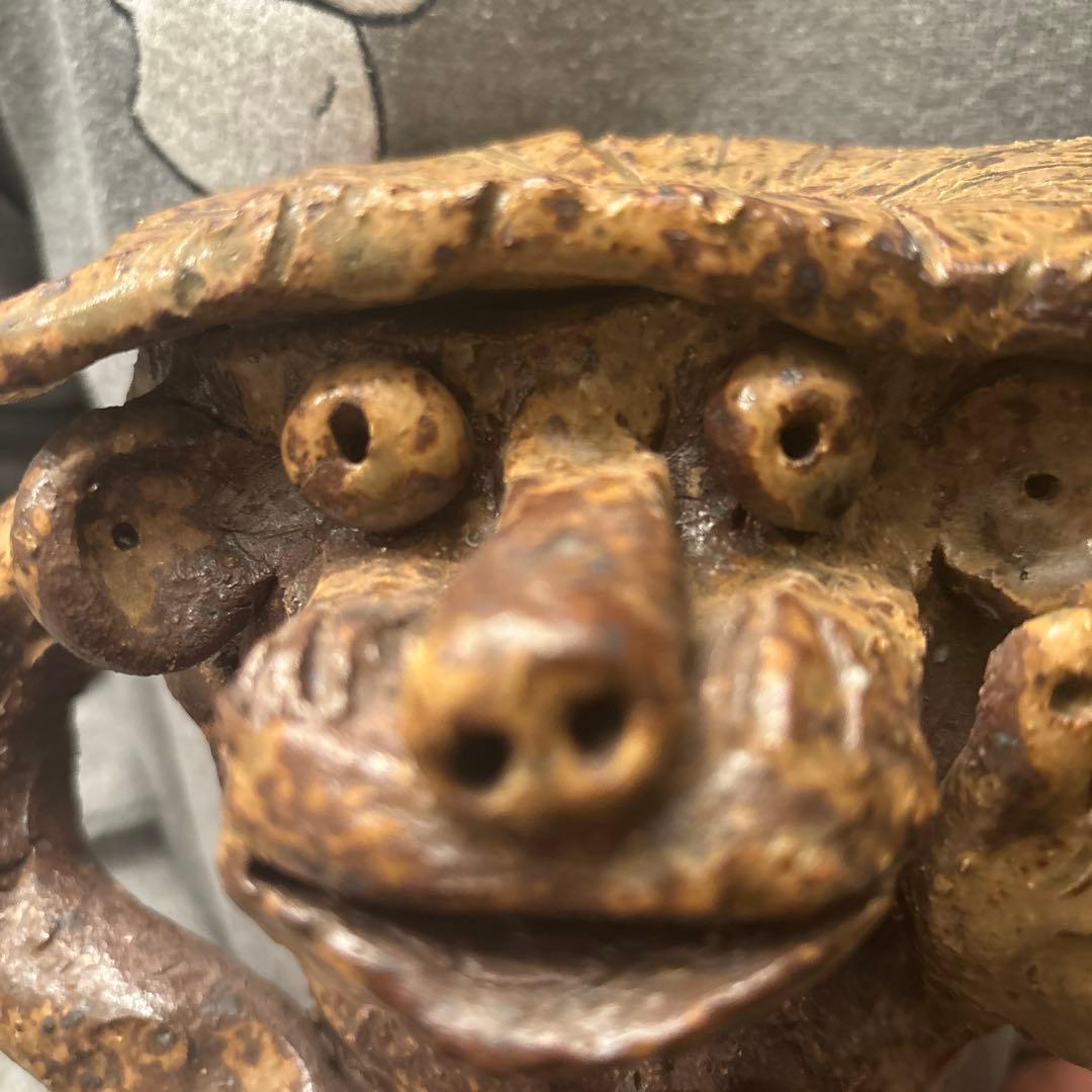 常滑焼作家さんによる表情が何とも素敵な一服してリラックスするカッパ