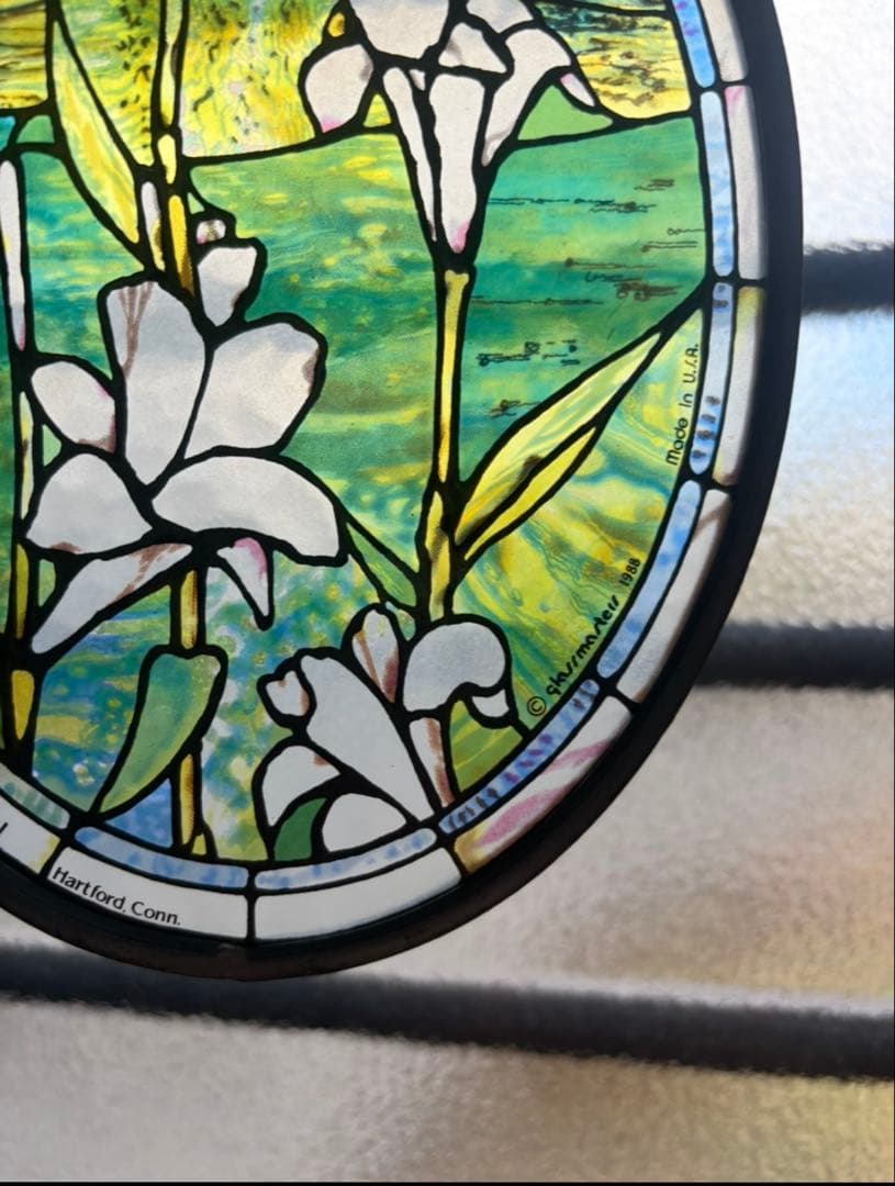 レア ルイスティファニー 百合　ユリ　ステンドグラス