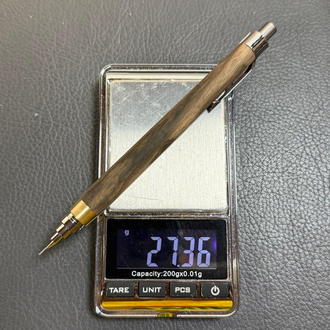 161黒柿　木製シャーペン　最強低重心　真鍮　無塗装