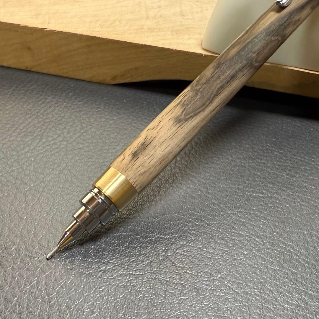 161黒柿　木製シャーペン　最強低重心　真鍮　無塗装