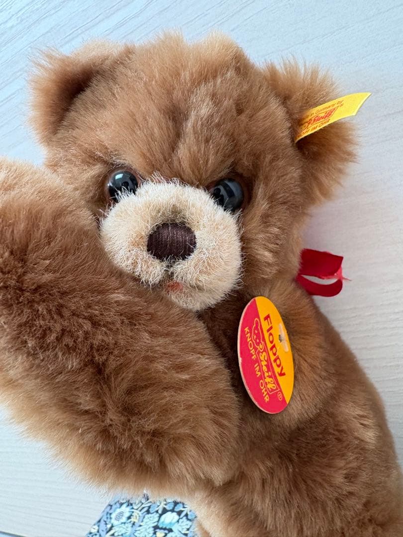 タグ付　シュタイフ　Floppy Bear ぬいぐるみ　寝そべり　テディベア