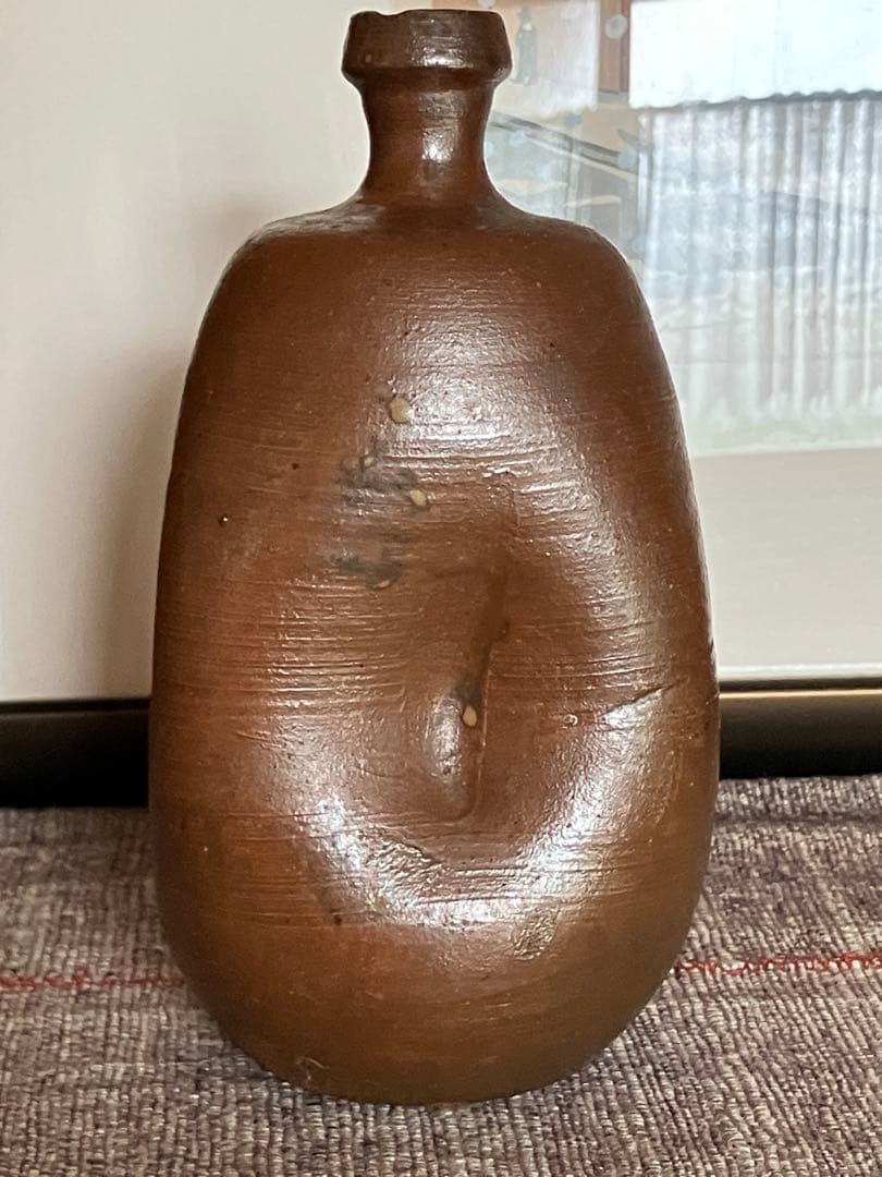 古備前　人形徳利　大黒天　福禄寿　在銘　花瓶