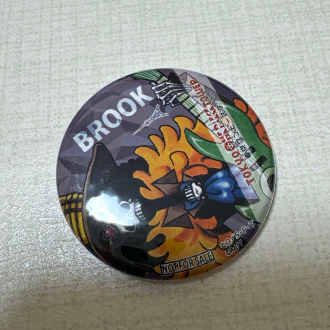 ワンピースタワートンガリ缶バッジ ブルック2種&4周年ステッカー他ブルックセット