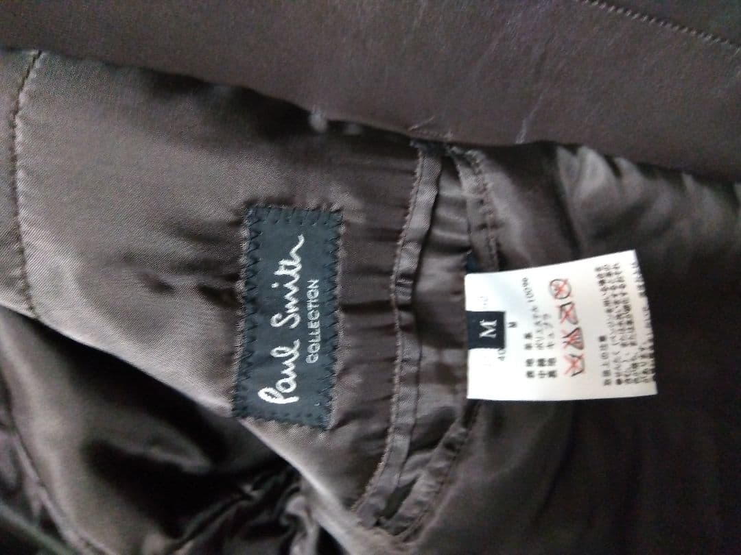 Paul Smith ラムレザー コート 中綿入り ステンカラーMブラウン美品。
