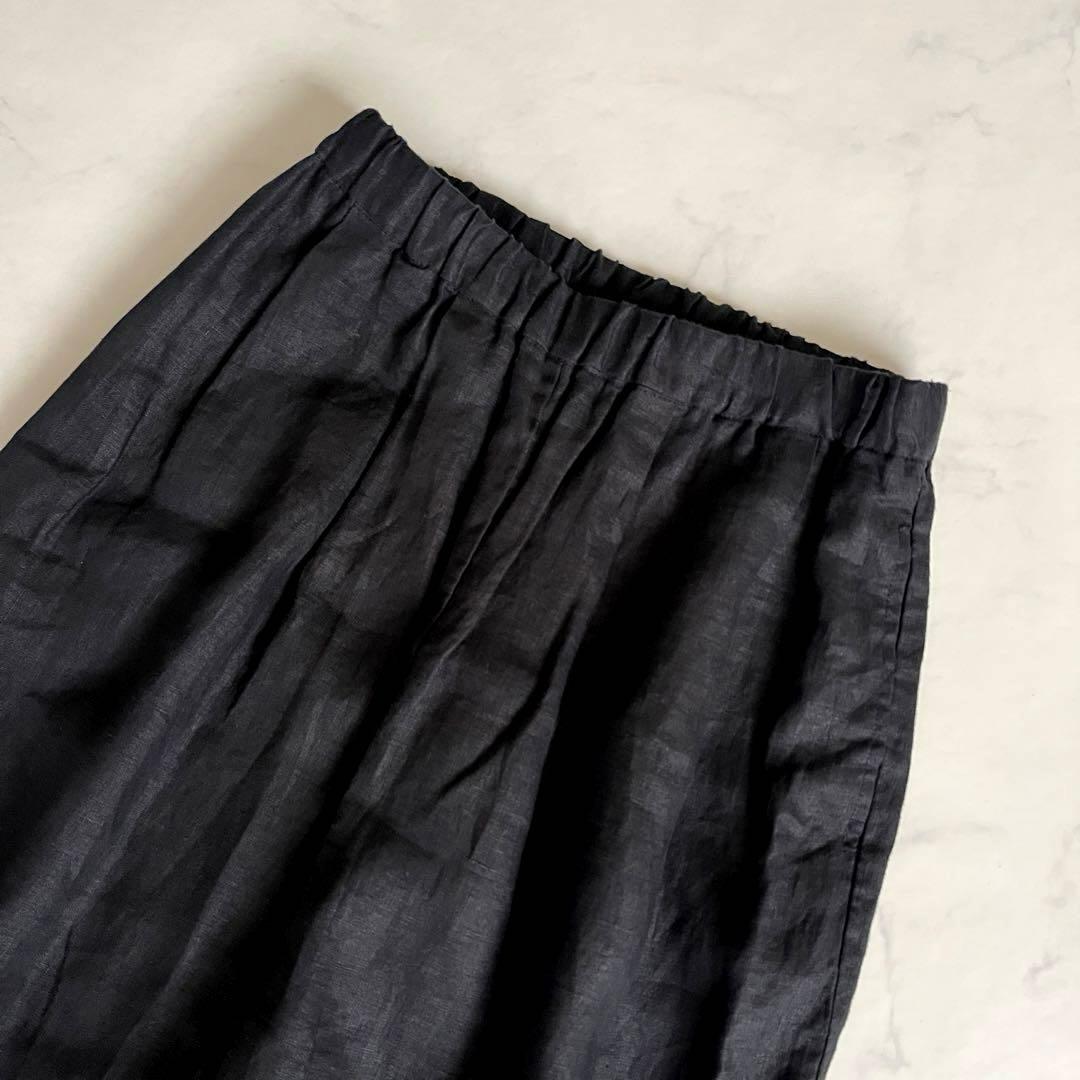 美品　かぐれ　リネンサルエルパンツ　ワイドパンツ　黒