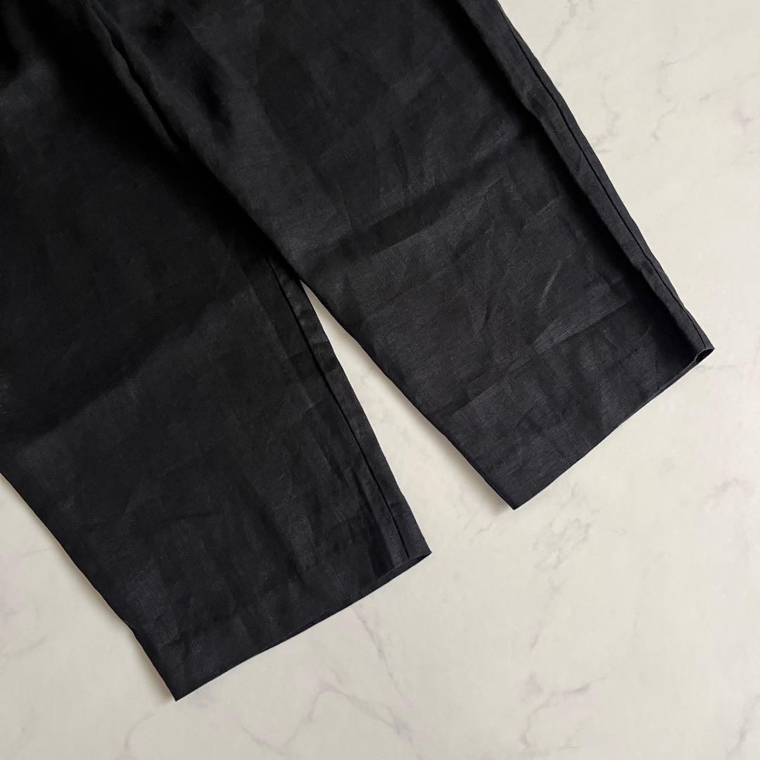 美品　かぐれ　リネンサルエルパンツ　ワイドパンツ　黒