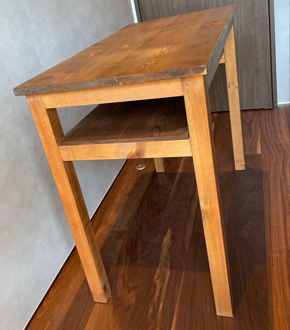 アンティーク風収納棚付きデスク　机　テーブル