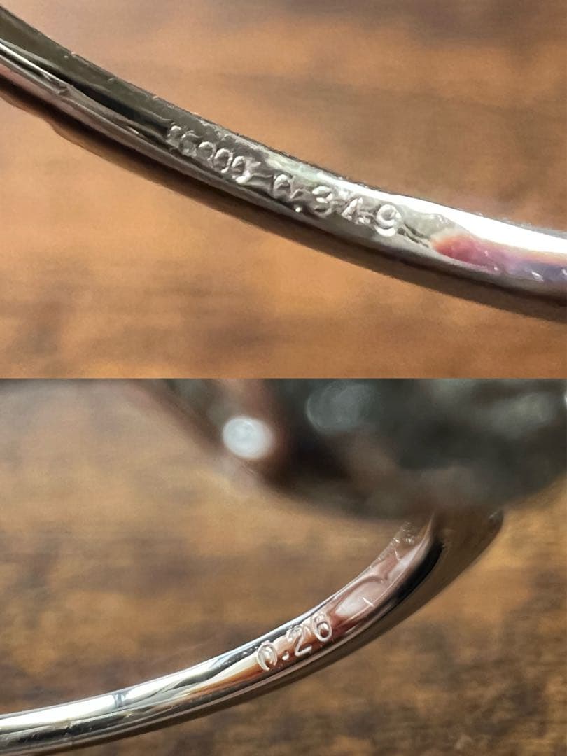 PT900 天然ダイヤモンド計0.609ct リング　12号