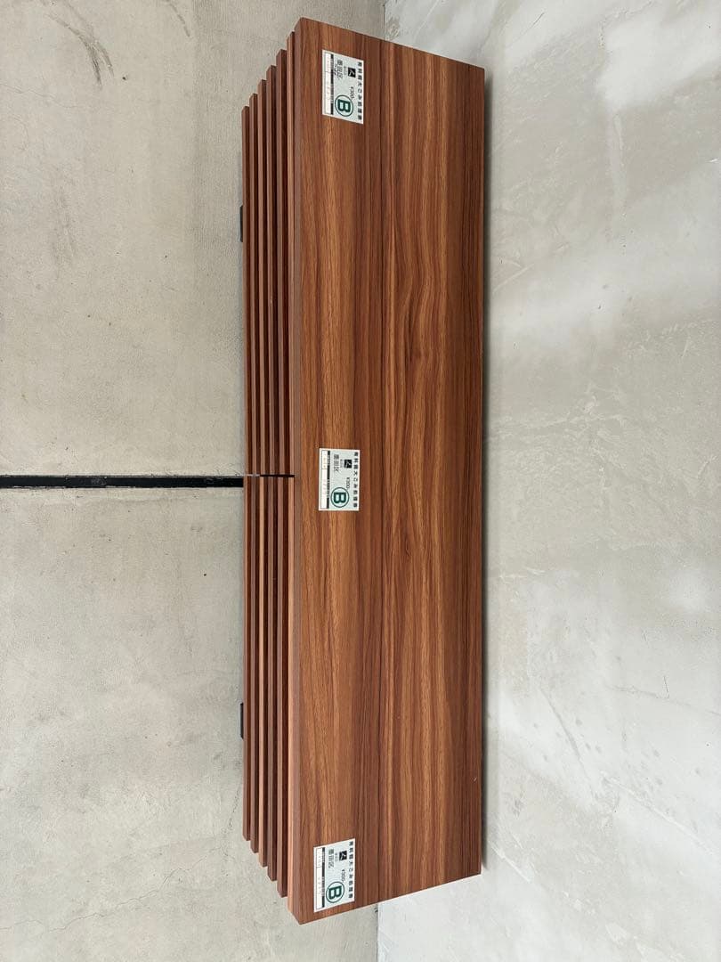 す*ず様 【値下げ可能です】ブラウン木製スラットデザインテレビ台