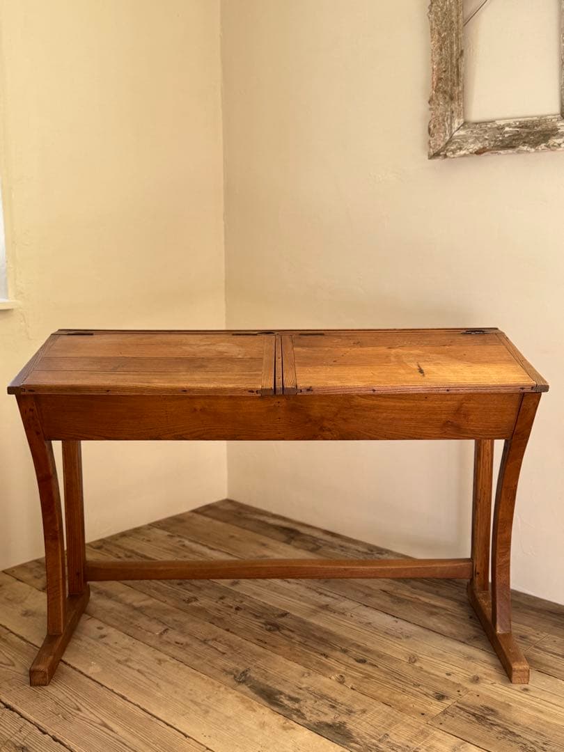 1900s初期フランスアンティーク 2人掛け　スクールデスク