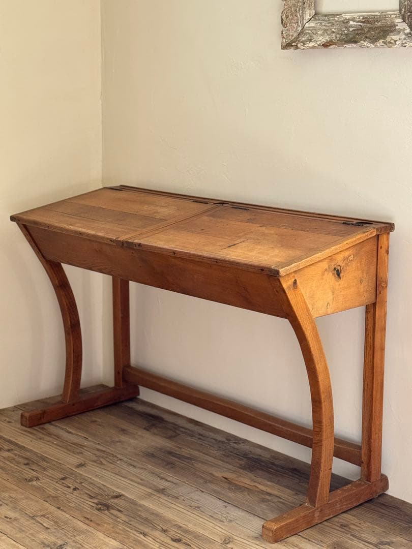1900s初期フランスアンティーク 2人掛け　スクールデスク