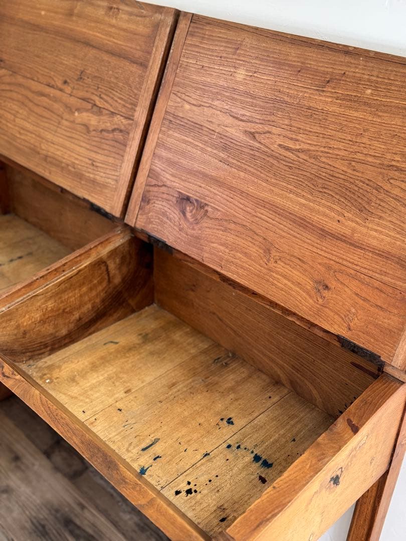 1900s初期フランスアンティーク 2人掛け　スクールデスク