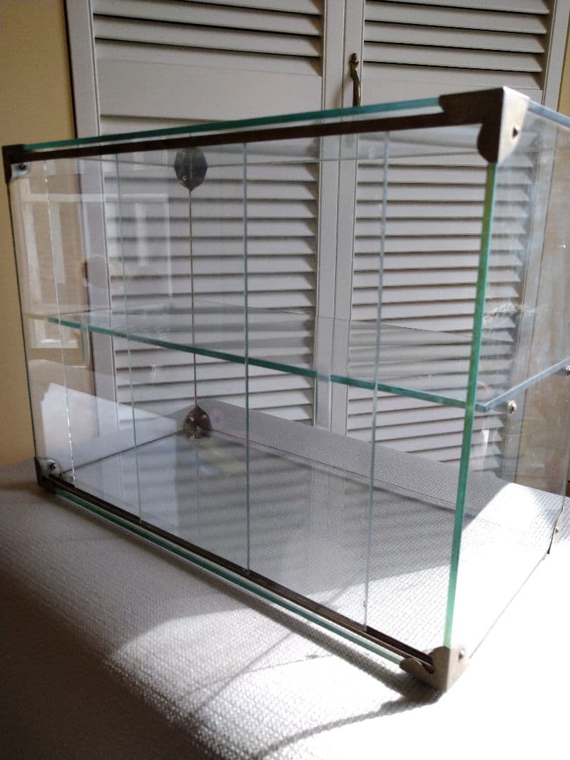 （ameo）古いガラスケース 小型 ショーケース 2段ラック 当時物