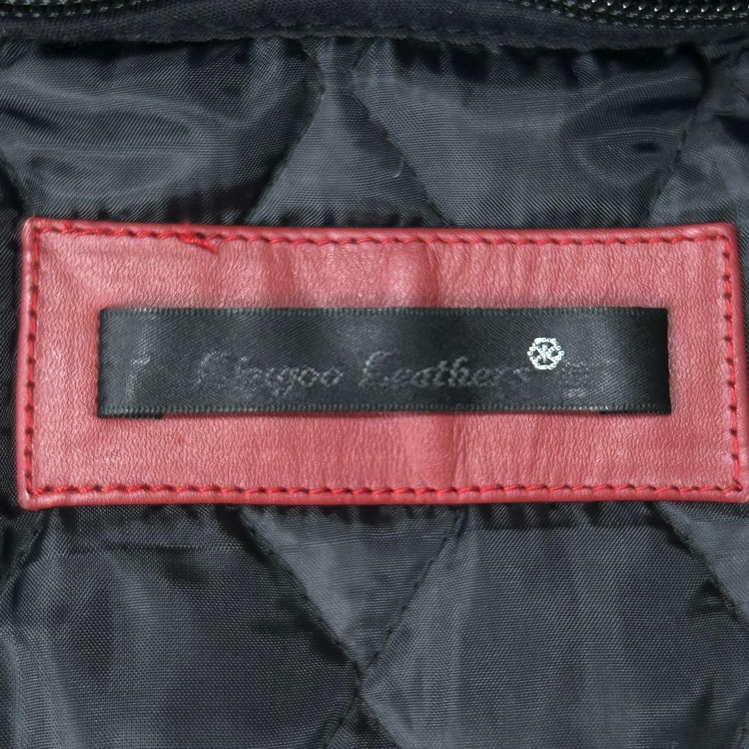 Liugoo Leathers シングルライダース 牛革 脱着ライナー 赤 M