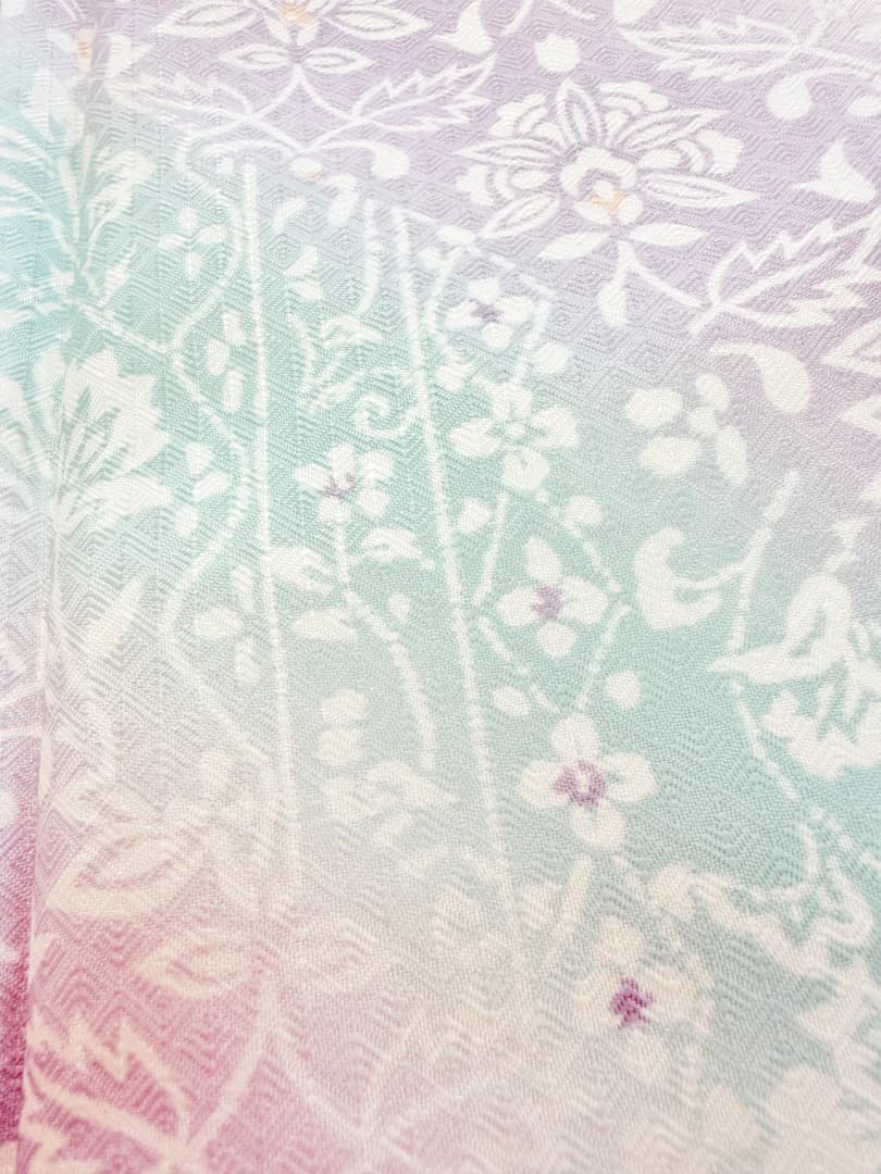 未使用品 高級 小紋 洗える着物 パステルカラー ポリエステル