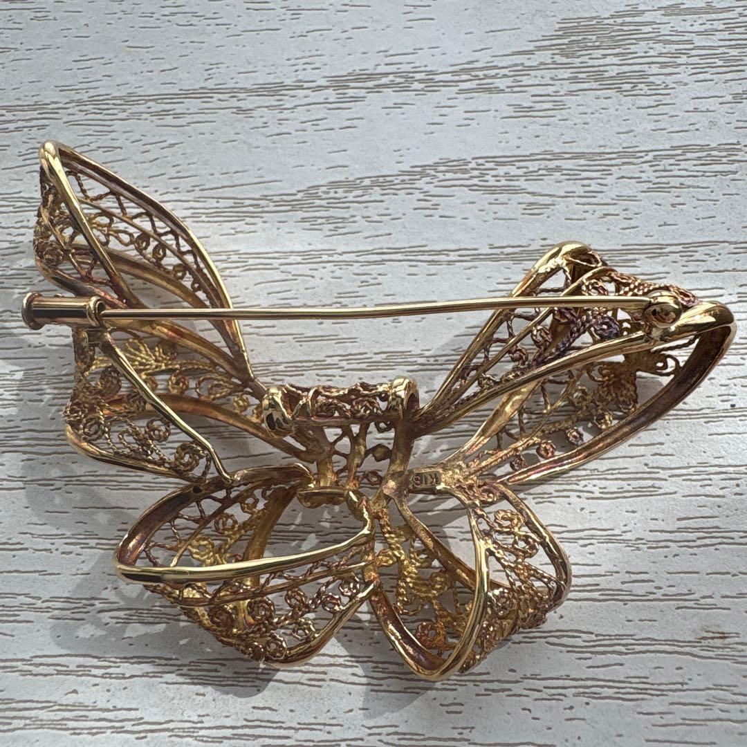 k18 アンティーク　ブローチ