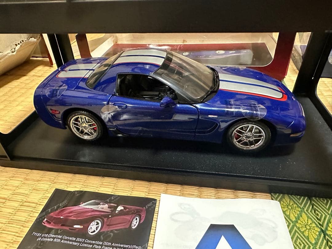 オートアート 1/18 シボレー コルベットC6  / 紺色 2台セットまとめて