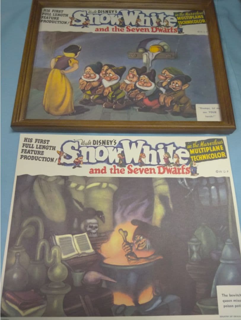 ビンテージ ロビーカード ディズニー 白雪姫 ポスター 1937 復刻 レトロ