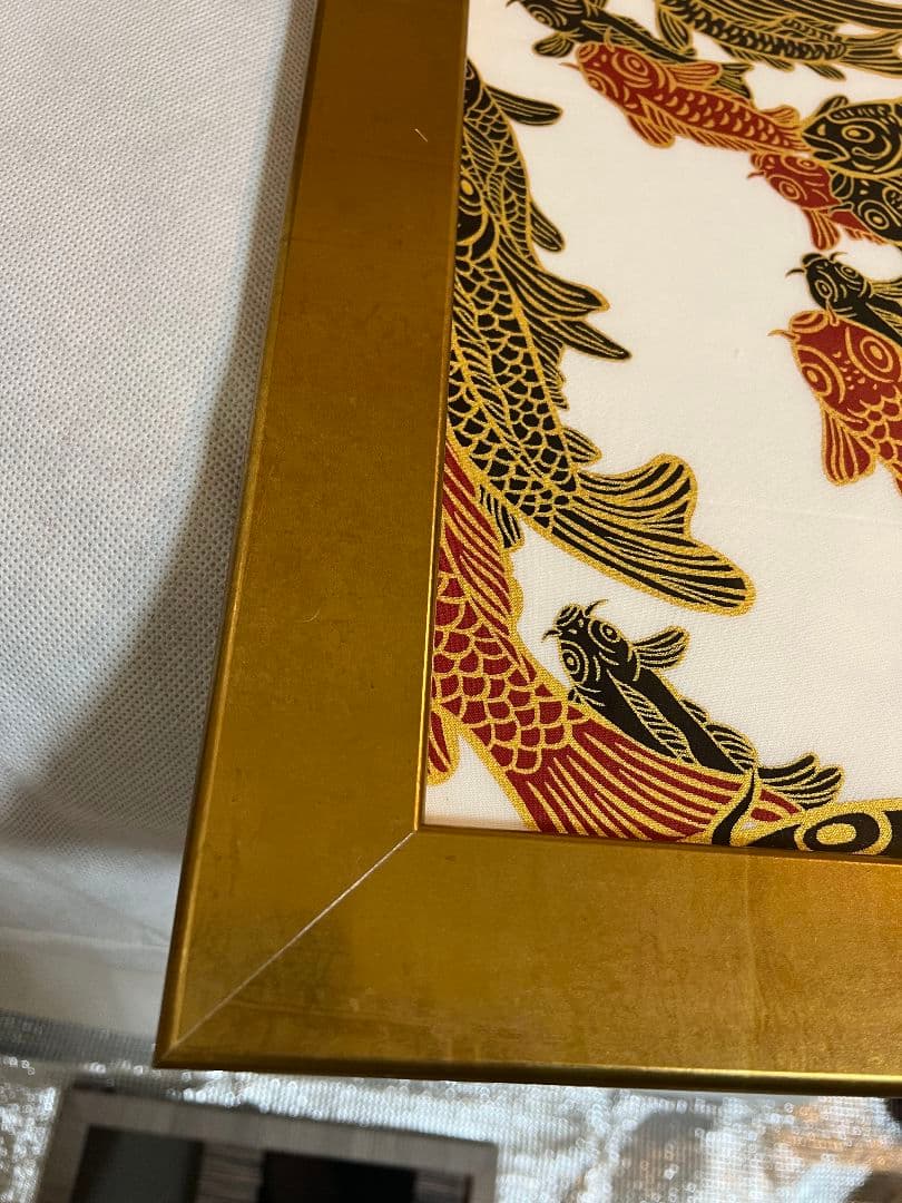 【日本製】黄金の手ぬぐい額縁（ゴールド）UVカットアクリル板仕様【岐阜の木工屋】