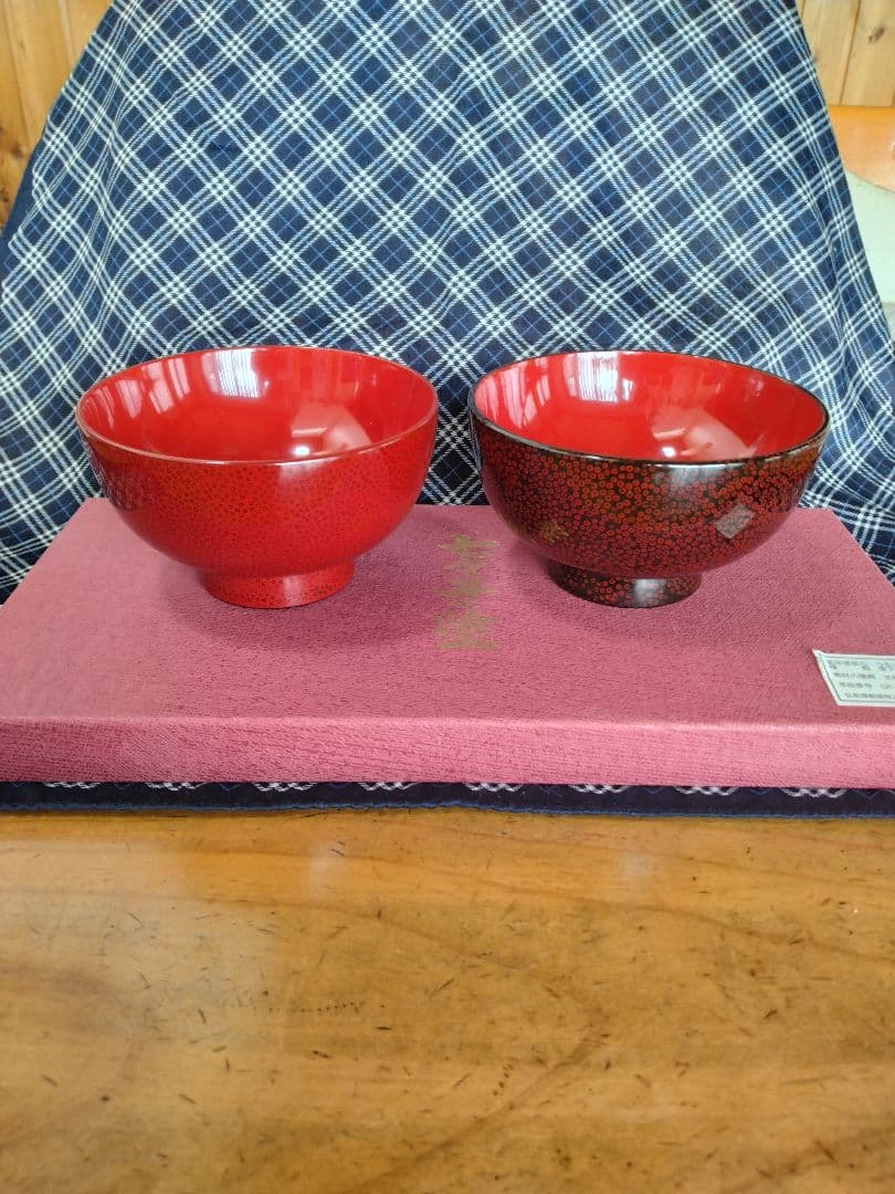 津軽七々子塗り　夫婦汁椀２個セット