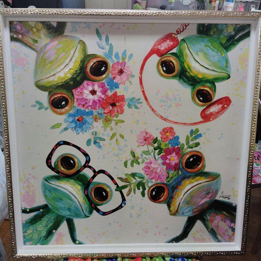 アートパネル オイルペイントアート 『カエルの星』