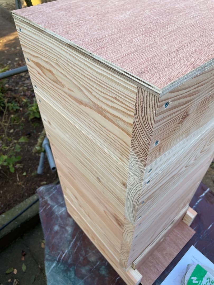 日本蜜蜂重箱式巣箱ハニーズハウス！五段セット！送料無料！