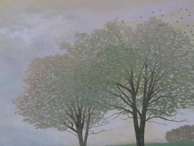 三輪晃久、【はれゆく】、希少な額装用画集画、新品高級額 額装付