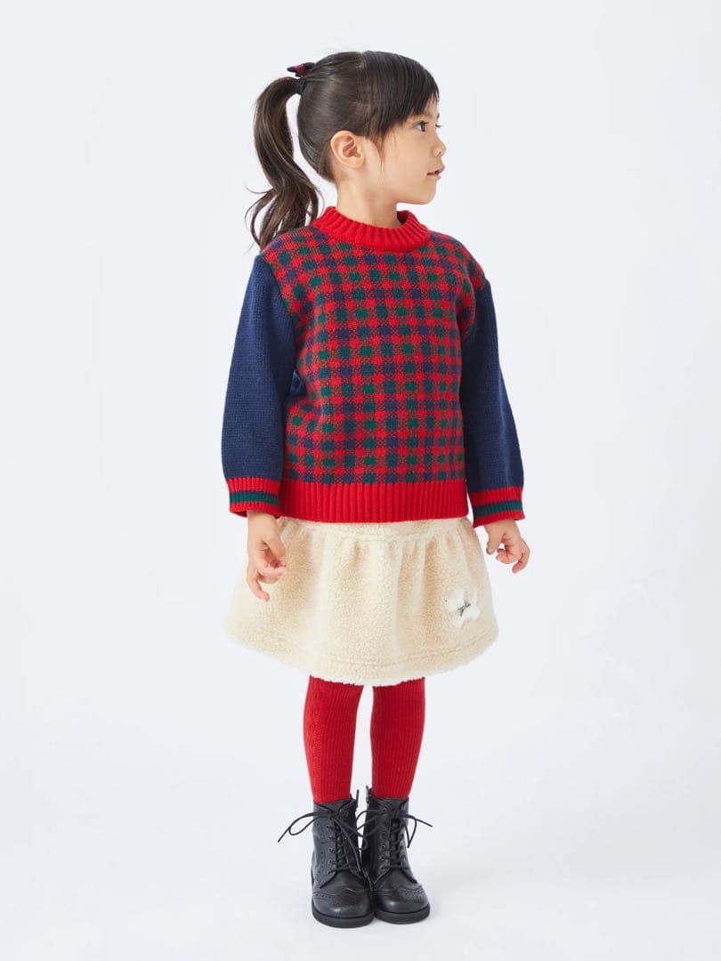 familiar ファミリア ボア スカート アップリケ もこもこ 120