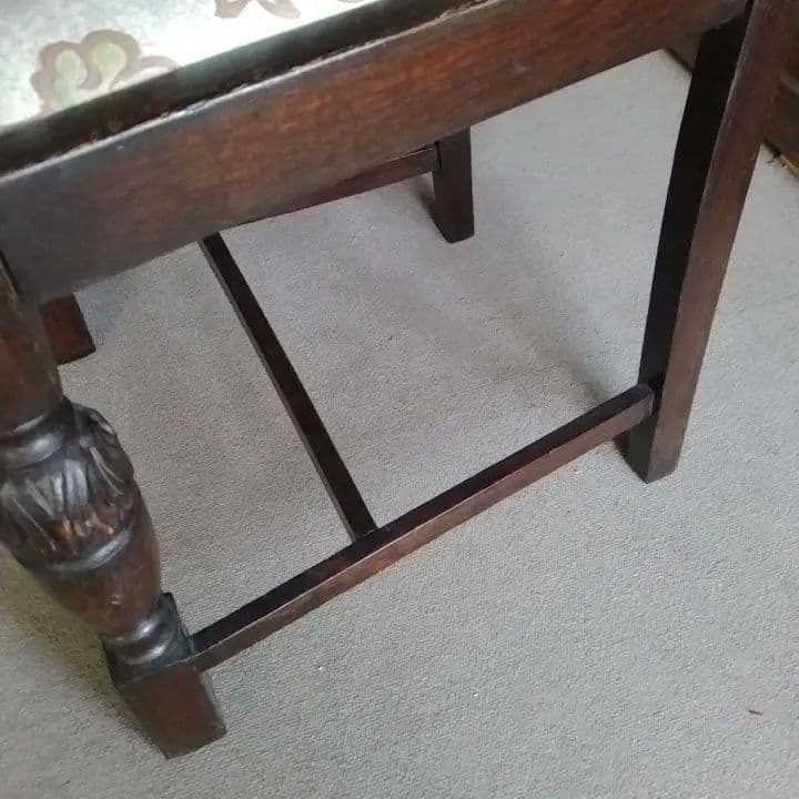 木製 英国スタイル 椅子 　イギリス式　イングランド式　花柄クッション付き