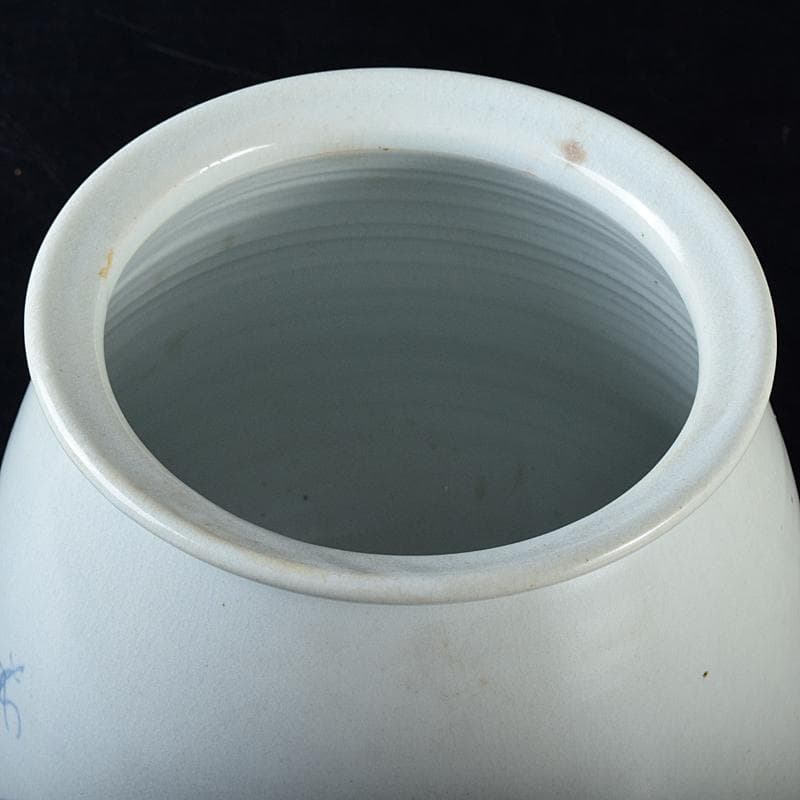 銀杏の木 　安東五作　樊川窯　青華　花文　水指　共箱　M　R8709B