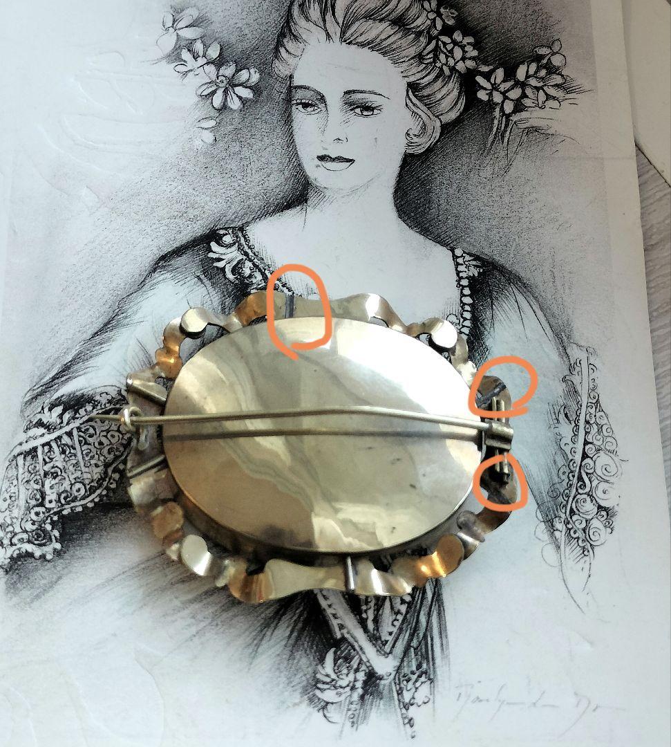 アンティーク モーニングジュエリー ブローチ 遺髪 訳あり