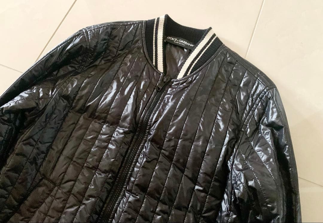 DOLCE&GABBANA ブルゾン シルバーロゴ 光沢　リブニット