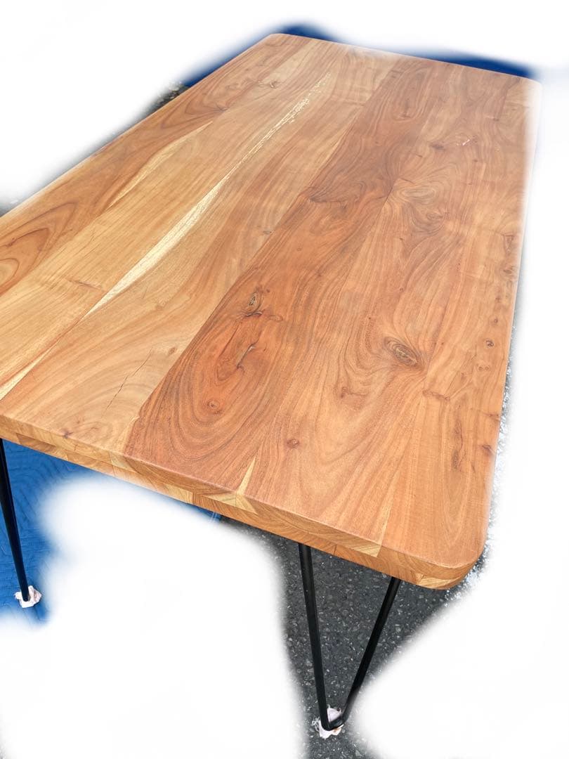 天然木　ウッド　ダイニングテーブル　アイアン