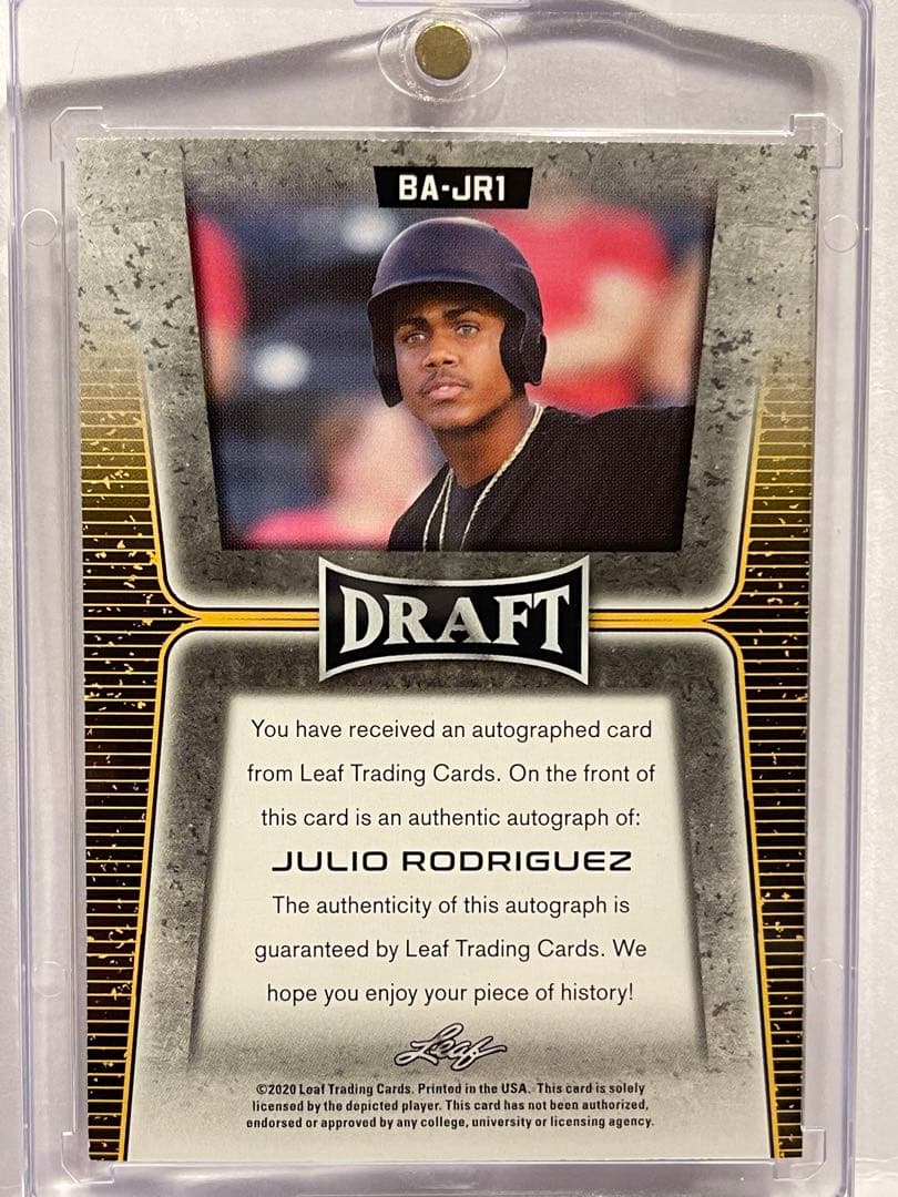 Julio Rodriguez 直筆サインカード　2020 Leaf Draft