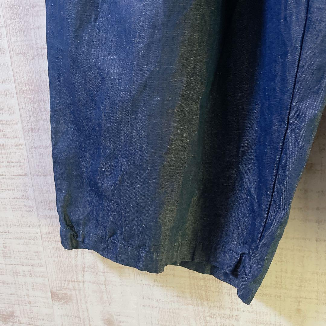 【新品】 ミズイロインド リネン ガウチョ バルーン ワイド パンツ プリーツ