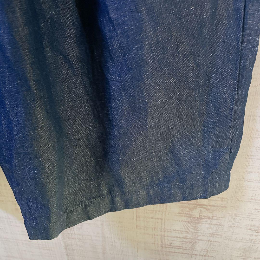 【新品】 ミズイロインド リネン ガウチョ バルーン ワイド パンツ プリーツ