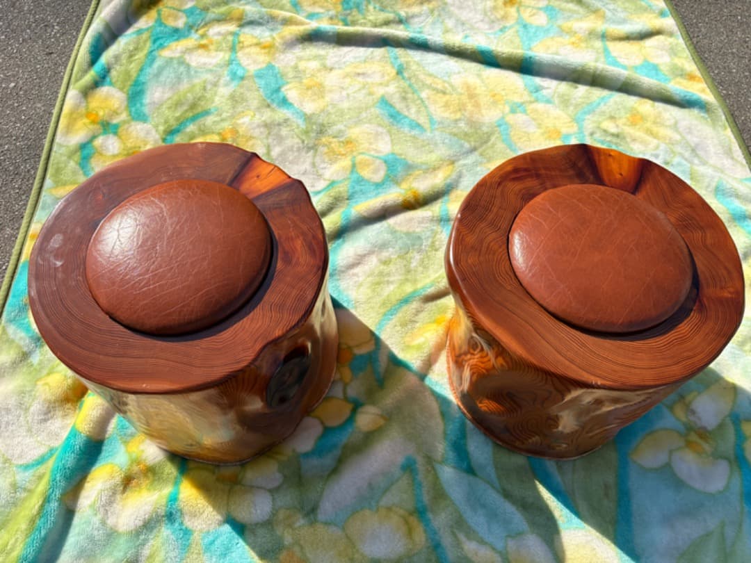 【まとめ割あり】 屋久杉　椅子　スツール　極上杢目　世界遺産　認定シール付　⑤