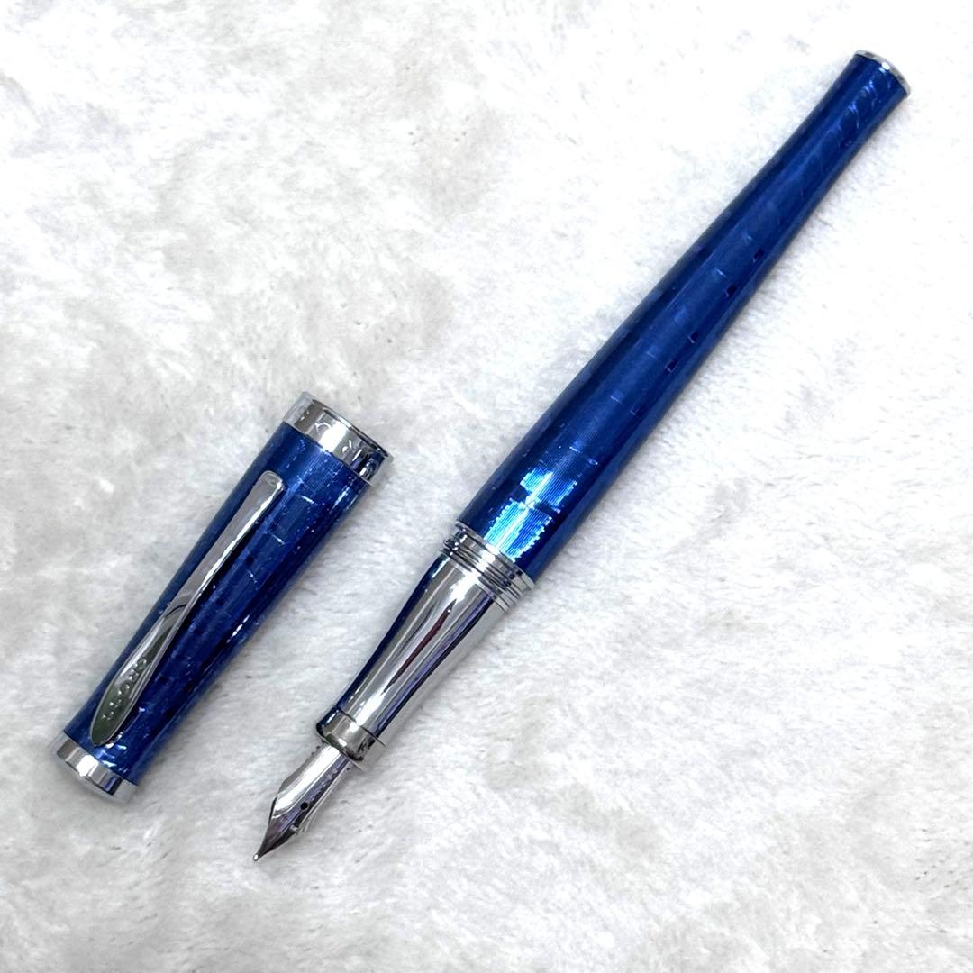 ＊美品＊ CROSS ソバージュアズライトブルー万年筆 F